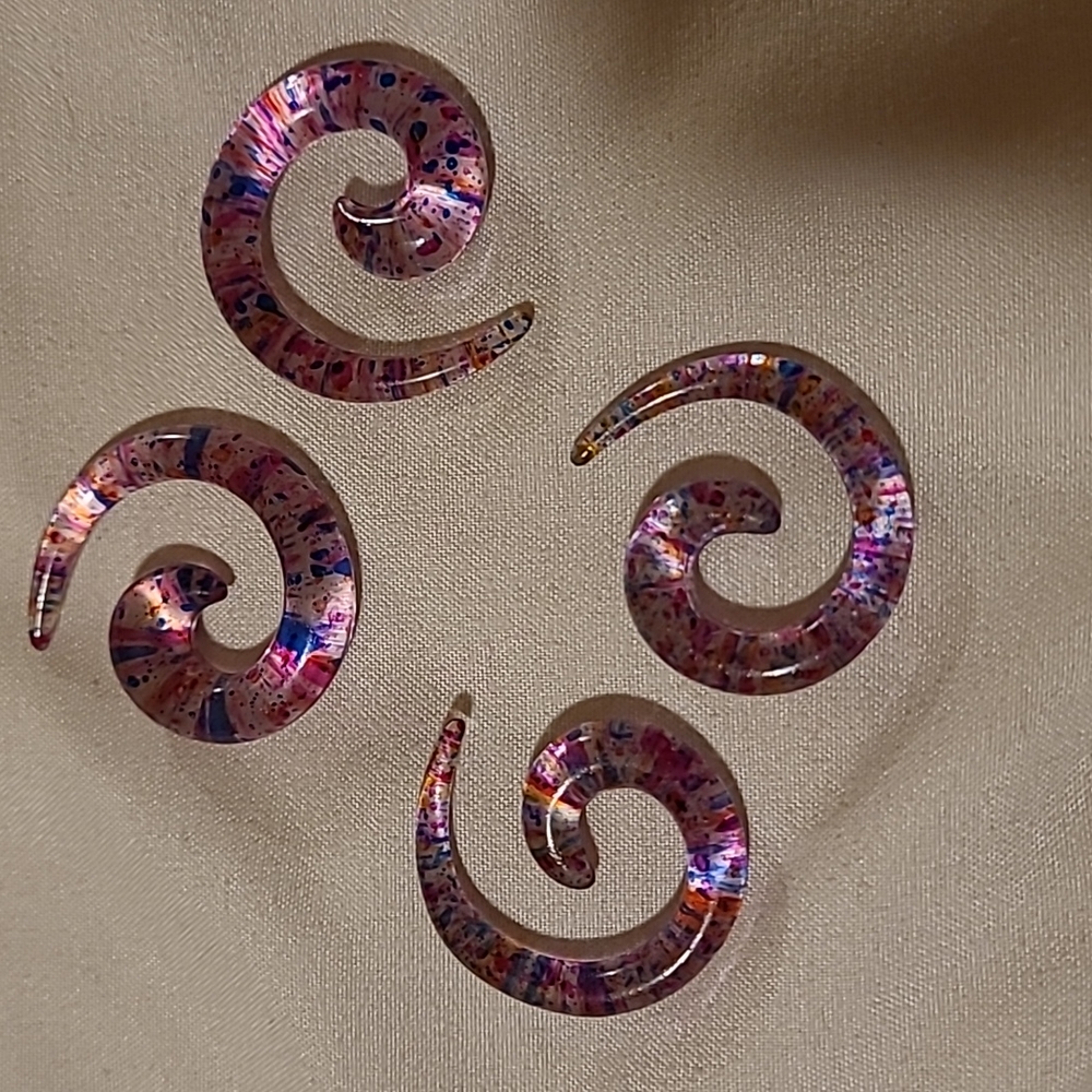 🎊 Confetti 🎊 Ear Tapers, Ear Stretching, Smaller sizes, 2 pair